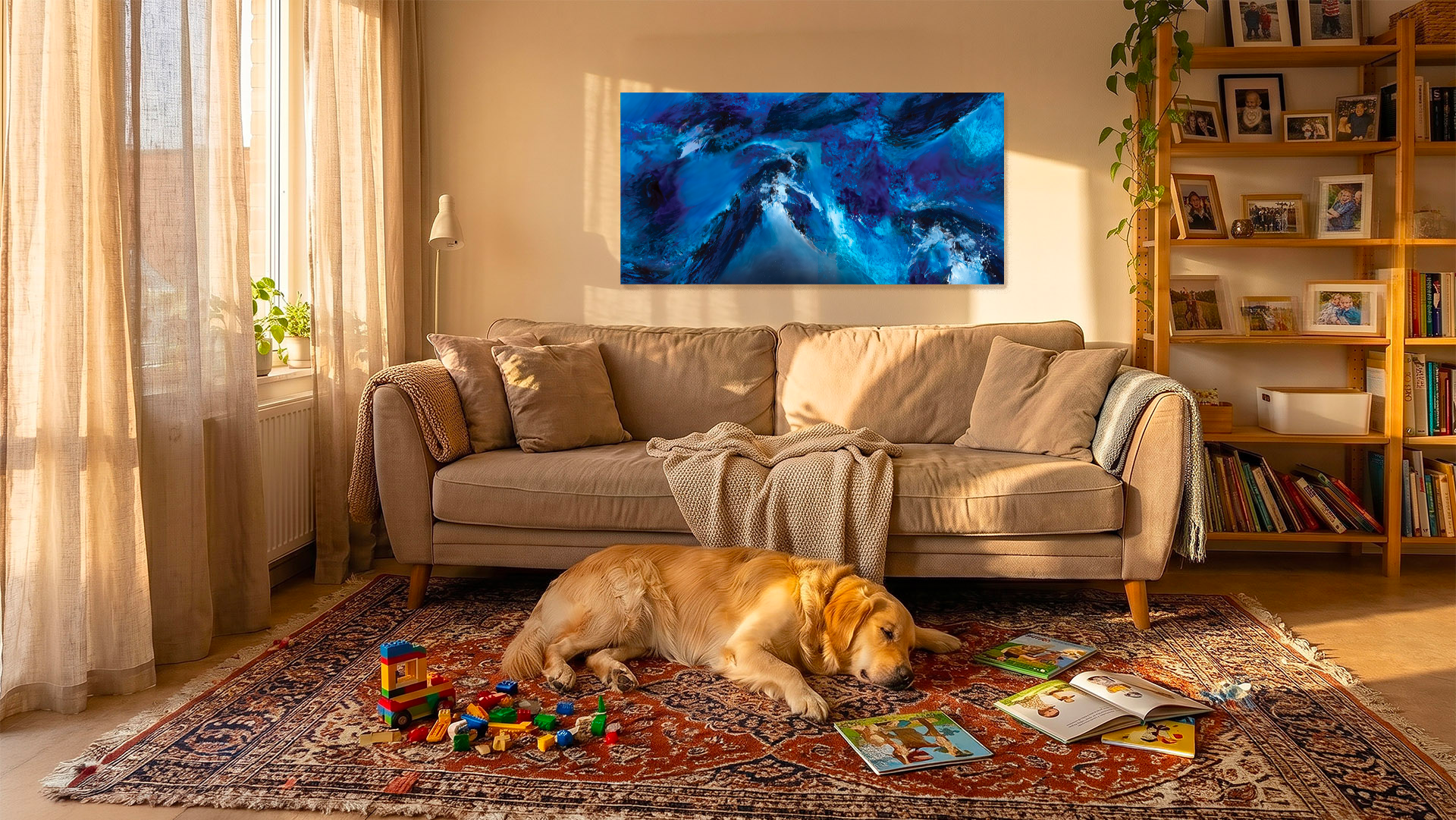 Œuvre de Jean-Luc Monié installée dans un intérieur particulier